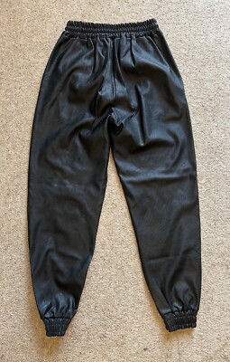 I SAW IT FIRST, Ladies faux Leather Black Cuffed Trousers, Size