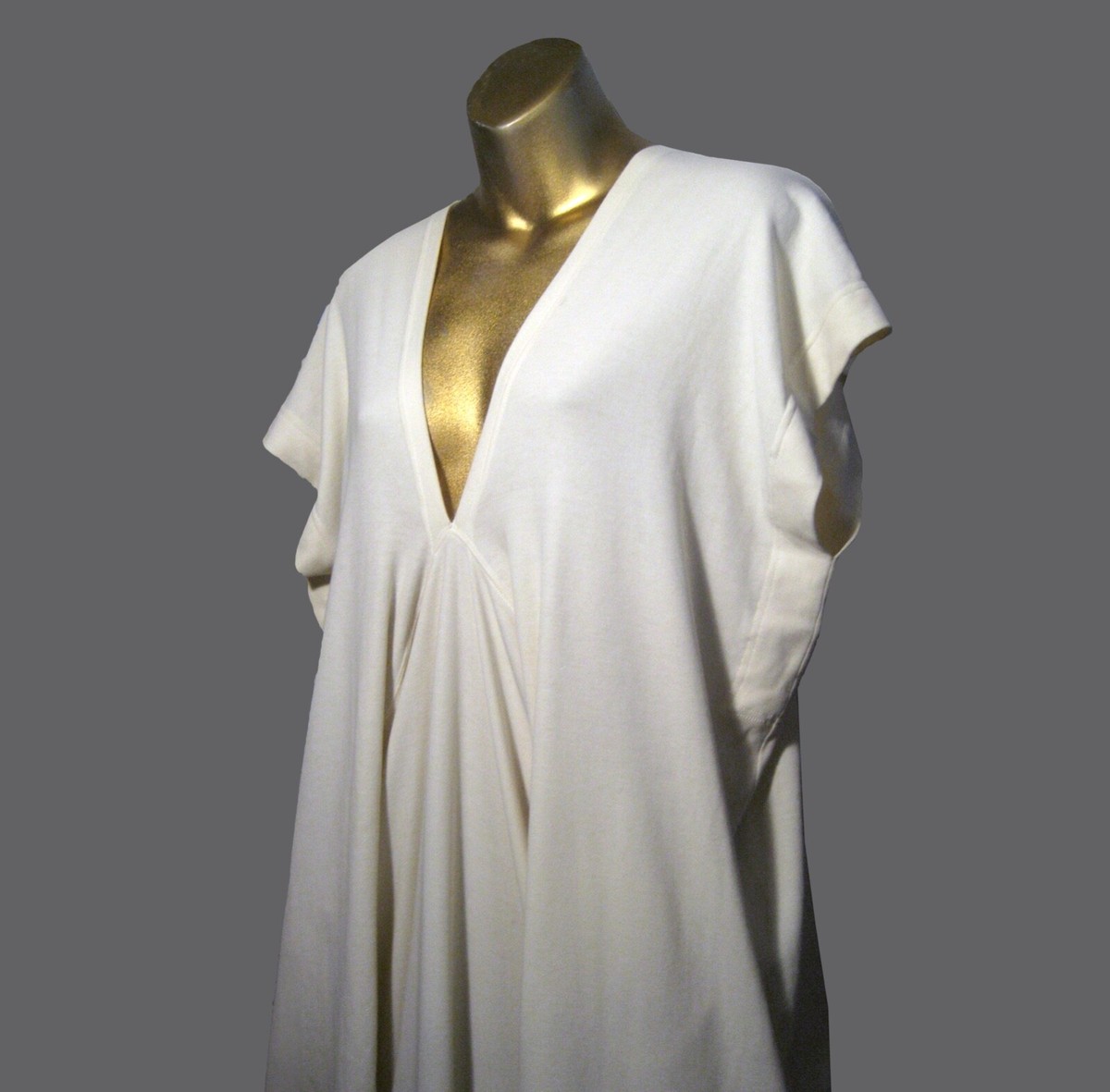 80s MINT ISSEY MIYAKE CREAM DRESS EXQUISITE WEARABLE ART EAST WEST