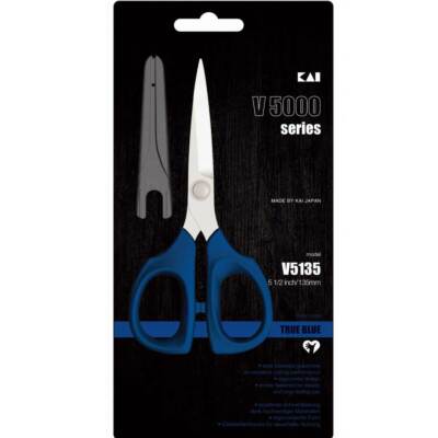Kai V5000 Edition V5135B Multi-Purpose Scissors with Safety Cap 13.5 cm [Blue] 