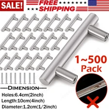 Cabinet Handles Brushed Nickel Drawer Pulls T Bar Handle Cabinet Hardware LOT