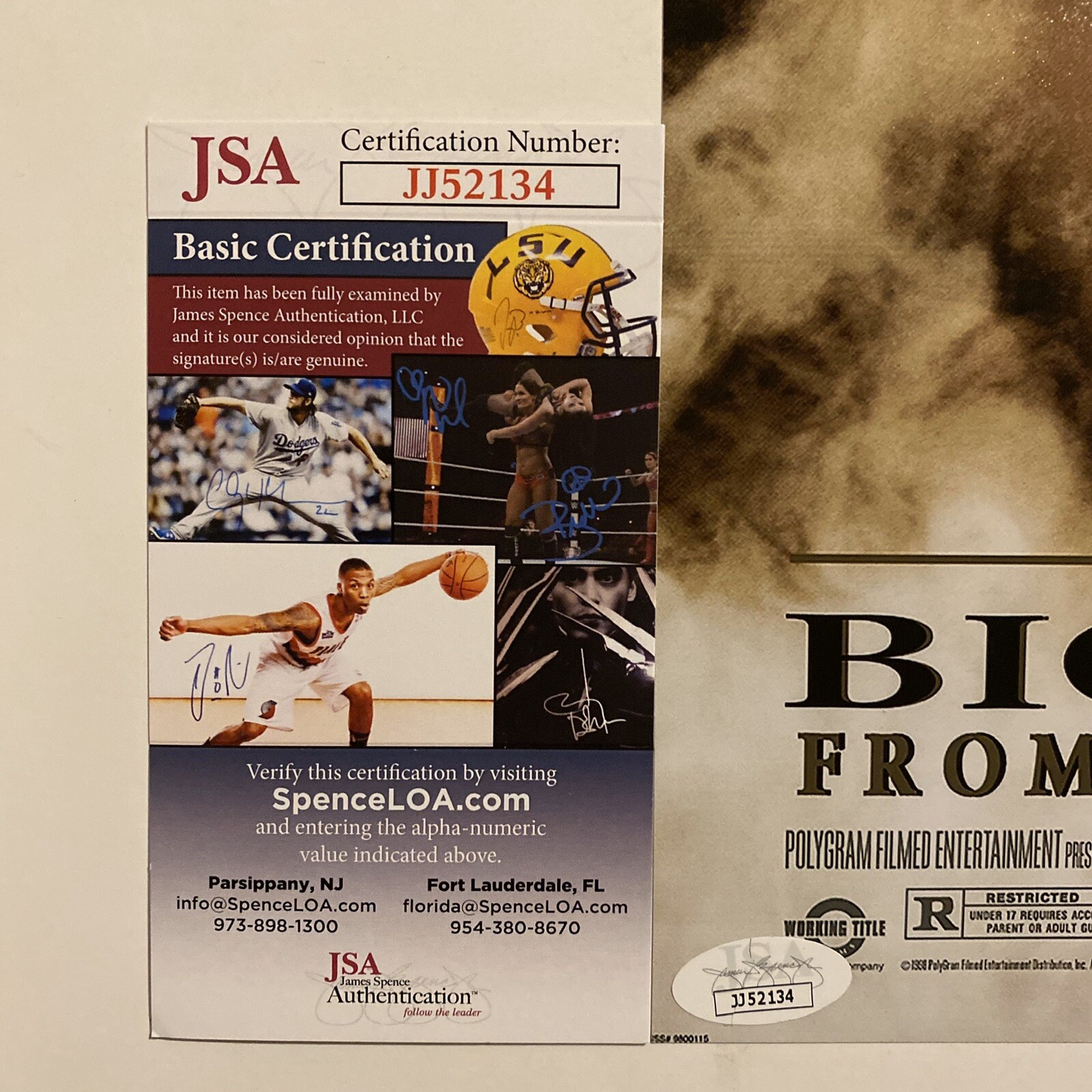 JEFF BRIDGES SIGNED THE BIG LEBOWSKI 12x18 PHORO AUTOGRAPHED + JSA COA