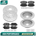 Front Rear Disc Rotors+Ceramic Brake Pads for 2002 2003 2004 Honda Odyssey 3.5L