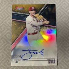 2018 Bowman’s Best Gold Auto Jonathan India 42/50 Autograph Reds READ