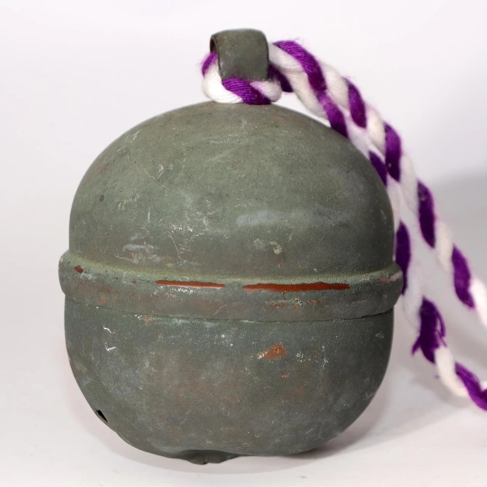 Japanese Antique Bronze Shrine Bell Shinto Suzu Temple Edo Period BOS931 - Image 3 of 4