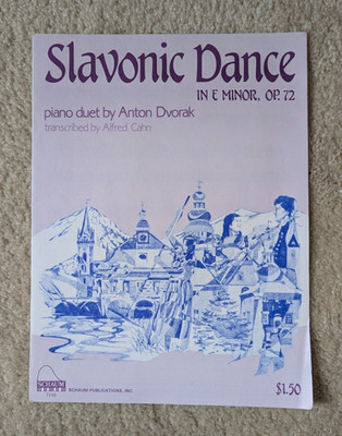 Vintage 1987 Schuam Publications ''Slavonic Dance'' Dvorak Piano Duet Sheet Music