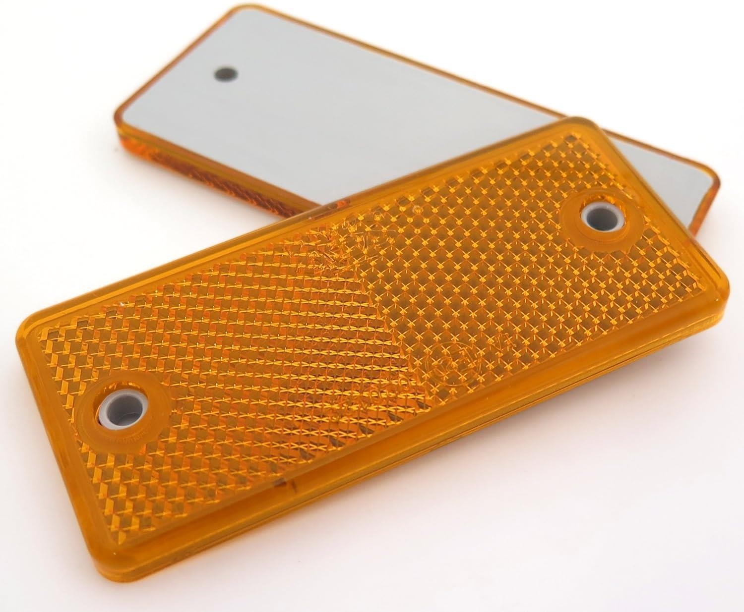 PLS Reflective Rectangle 95mm x 60mm Orange Caravan Motorhome Campervan - WB338