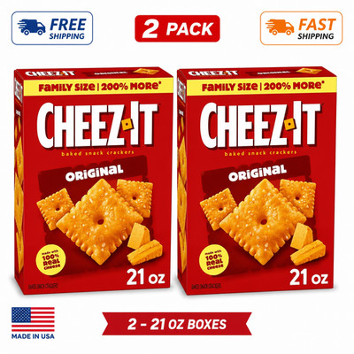 ( 2 Pack ) Cheez-It Original Cheese Crackers, Baked Snack Crackers, 21 oz