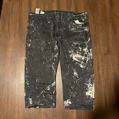 Levi's Men's Black/White Paint Splatter Denim Straight Jeans