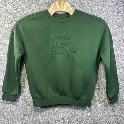 Waggle Sweatshirt Mens Small Green Fairway Green Three-Putt Golf Fleece Crewneck