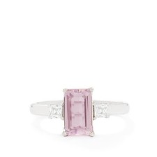 Genuine Gems! Mawi Kunzite & White Topaz Sterling Silver Ring 1.92cts Size N - O