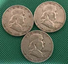 Franklin Half Dollar Lot of 3 - 1951, 1954, 1954 (#163)