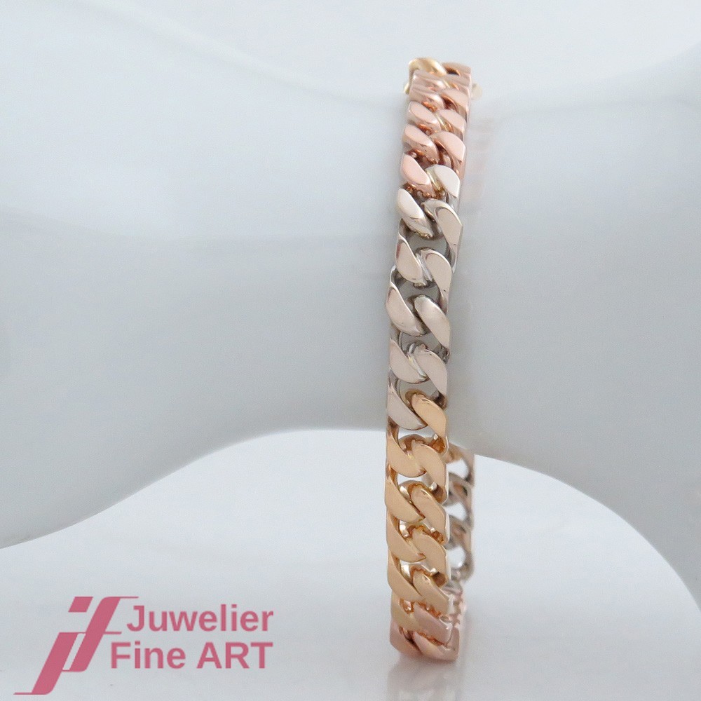 Bracelet - Solid - Flat Curb Pattern - 18K / 750 … - image 1