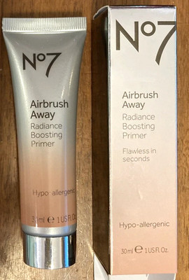 No7 Airbrush Away Radiance Boosting Primer Hypo-Allergenic 1 fl oz In Box