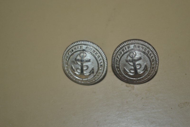2 MARITIME FRENCH LINE ARTHUS-BERTRAND BRASS BUTTONS CIE GLE TRANSLANTIQUE PARIS