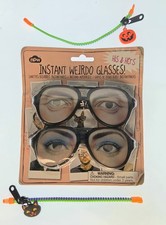 Crazy Eyes Joke Glasses Funny Party 2 Pair Bonus 2 Halloween Bracelets