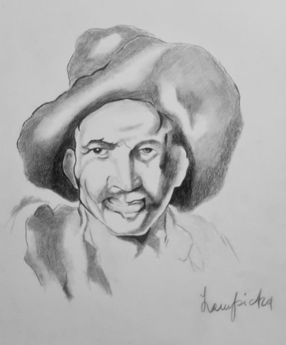 Tamara de Lempika. Handmade charcoal drawing on cardboard,  SIGNED, STAMPED - Picture 1 of 3