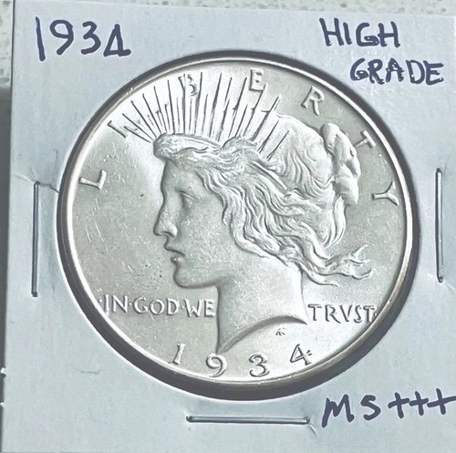 1934 Silver Peace Dollar High Grade MS +++ Key Date 4th Lowest Mintage