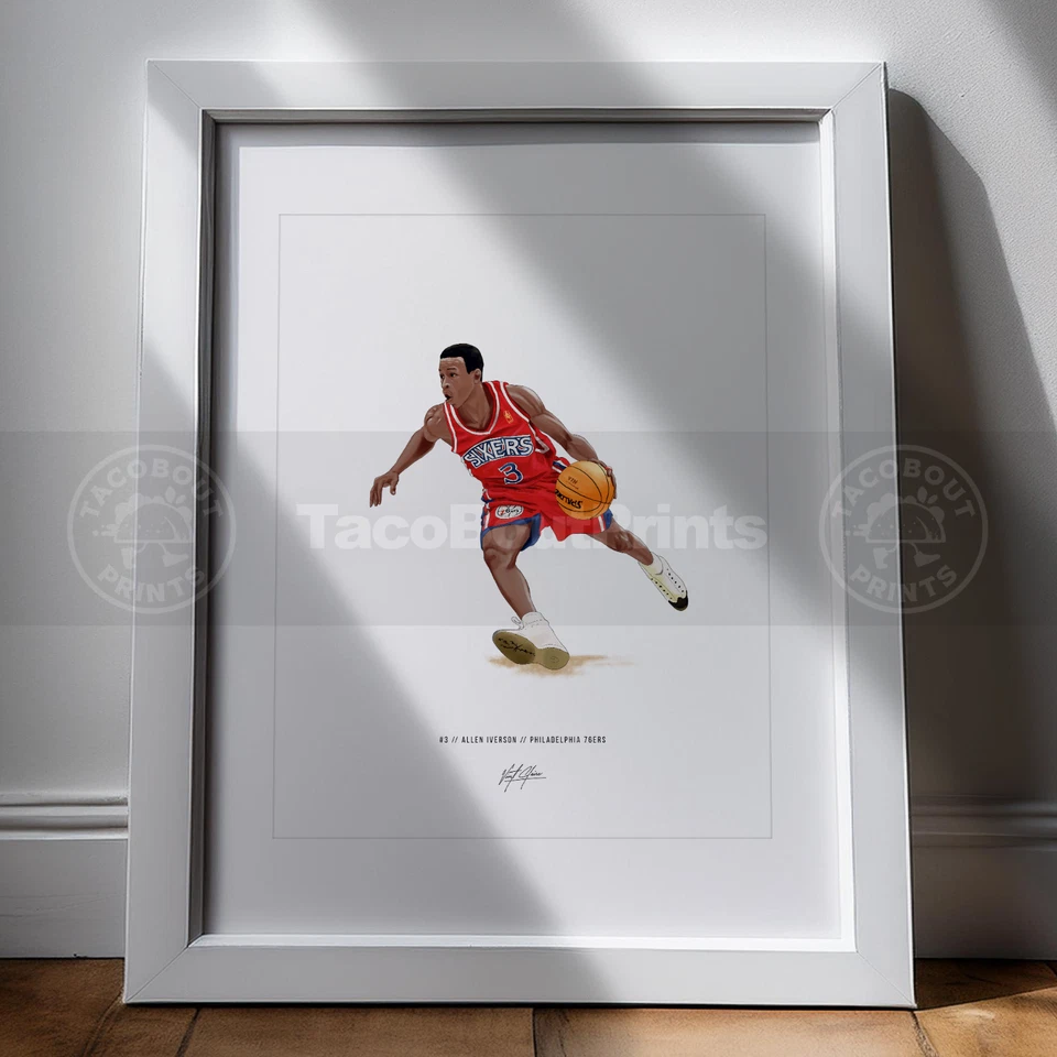 Allen Iverson Poster Rookie Philadelphia 76ers Basketball 8x10 Art Print - Image 2 of 4