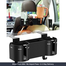 Car Headrest Backseat Cup Holder 3.7" with Organizer, High Capacity 4 in 1 Seat