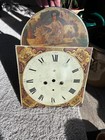 Old Antique Painted QUEEN FANCY gold Metal Tall Case Grandfather Clock Dial Face — photo 1