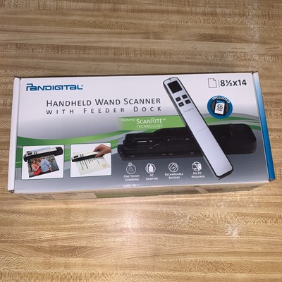 Pandigital Handheld Wand Scanner w/ Feeder Dock (BLUE) Scan Rite Technology New