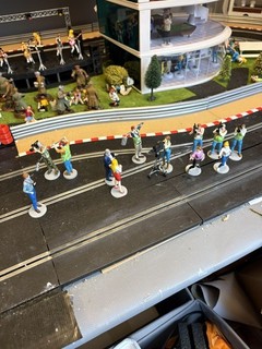 Slot car Trackside Reporters Presenters and TV crews