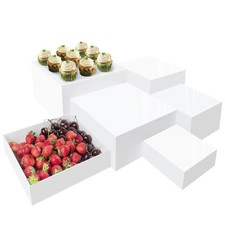 Buffet Risers, 6pcs Acrylic Display Boxes Cube Riser, Food Display Stands for...