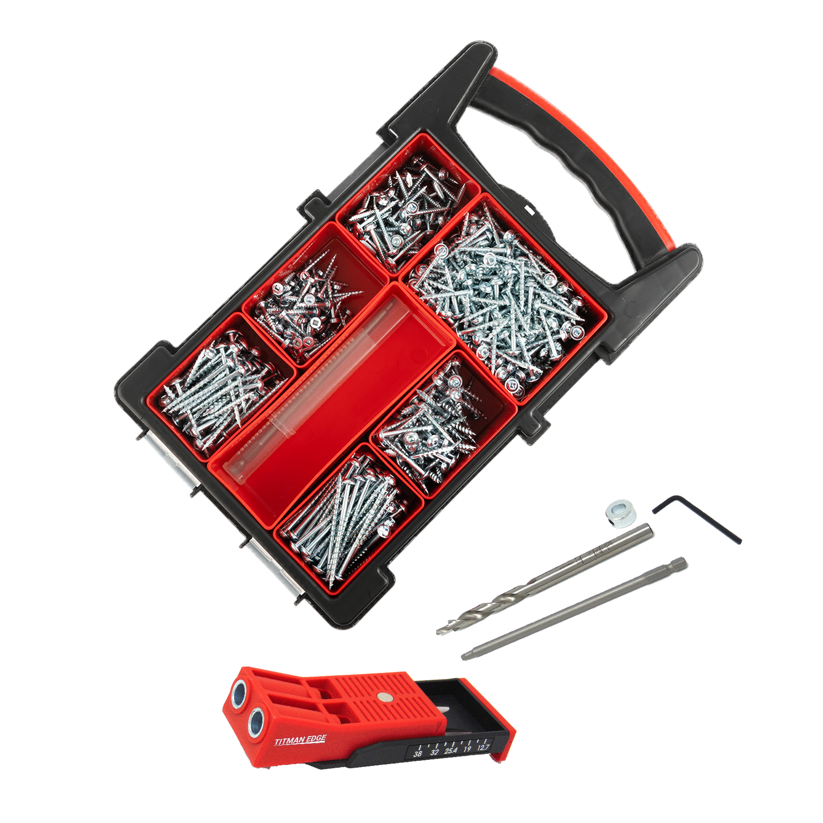 2 port adjustable pocket hole jig with 650 piece screw case