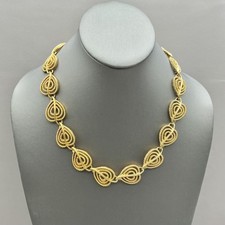 Vintage Napier Necklace Gold Tone Teardrop Link Chain Statement Snap Clasp
