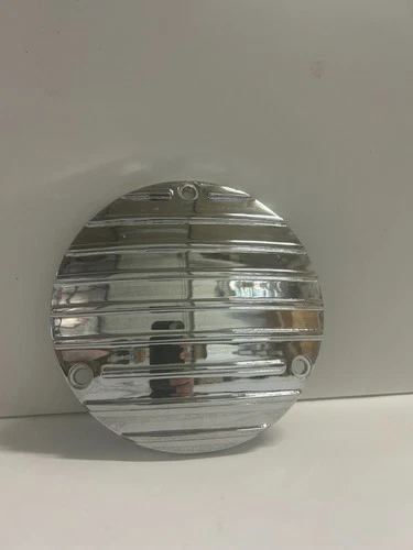 #2862. Polished Aluminum, Finned Derby Cover for a Motorcycle. 70-98 FL,FXST,FXR