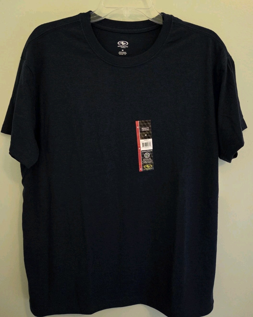 Athletic Works Men's MEDIUM Moisture Wicking Tee NAVY Tri-Blend T-Shirt #10726