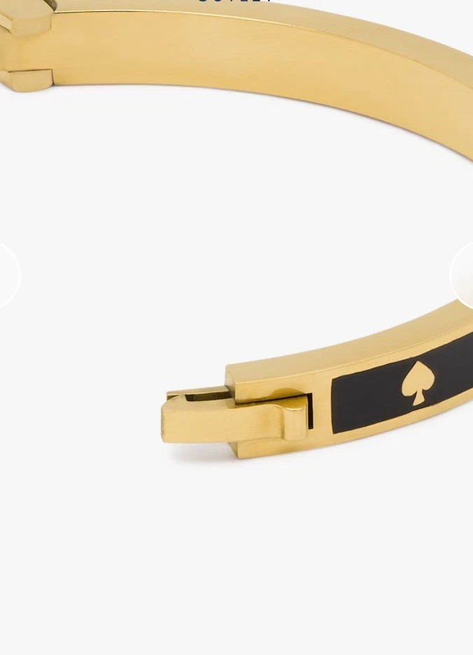 Brazalete con bisagras Kate Spade New York Spot The Spade esmalte negro y dorado nuevo con etiquetas Foto 2 de 3