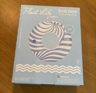 Pool Tube Float, Large 38  X 10  w/ Cup Holder Funboy Blue Twist - Brand NEW!