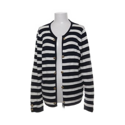 Cortefiel, Strickjacke, Damen, Größe: XL, Blau/Weiß, Baumwolle, Streifen #j6U