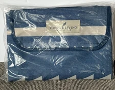 Young Living - Picnic Blanket Geometric Printed - Blue 50" x 60" NEW!