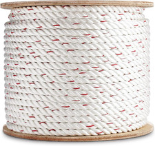 1/2 Inch by 100 Feet Twisted Poly Dacron Rope I 3-Strand W/Polyolefin Core Rope