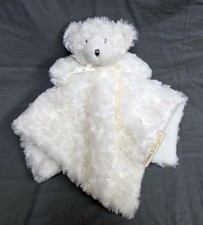 Blankets  Beyond White Swirl Bear Baby Security Blanket Soft Lovey Plush 2016