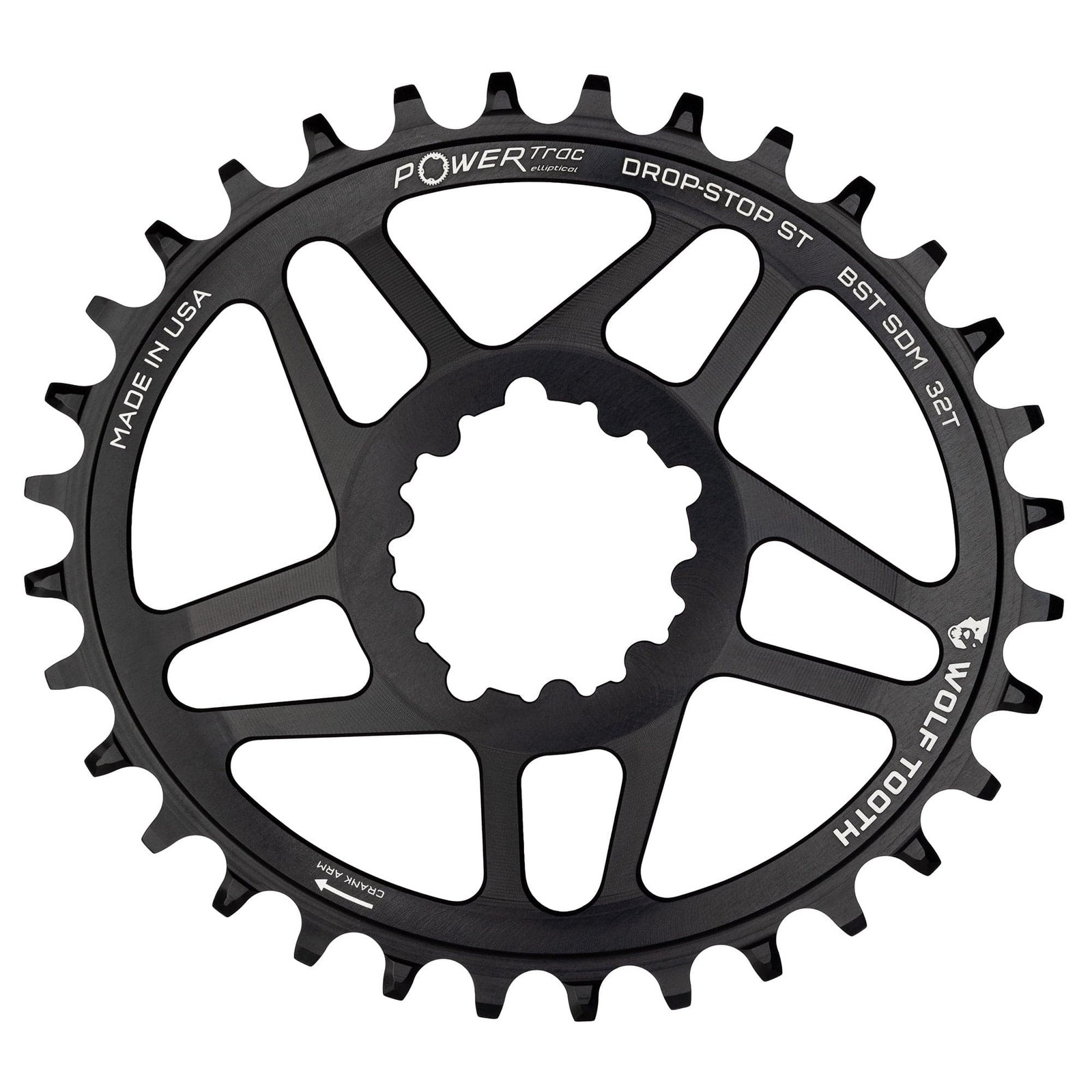 Wolf Tooth 30T Elliptical Aluminum Chainring for 10-12-Speed, Direct Mount
