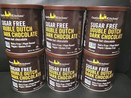 6ct Castle Kitchen Sugar Free Double Dutch Dark Chocolate Hot Cocoa Mix BB 10/26