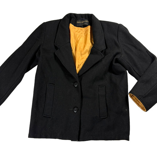 David Benjamin Jacket Womens 6 Black Wool Blazer Minimalist Vintage Classic Fit