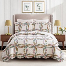 Modern Heirloom 3pc Dahila Chain Quilt Bedding Set