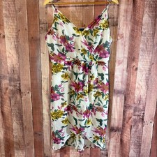 Love Tree White And Purple Floral Dress Size Large