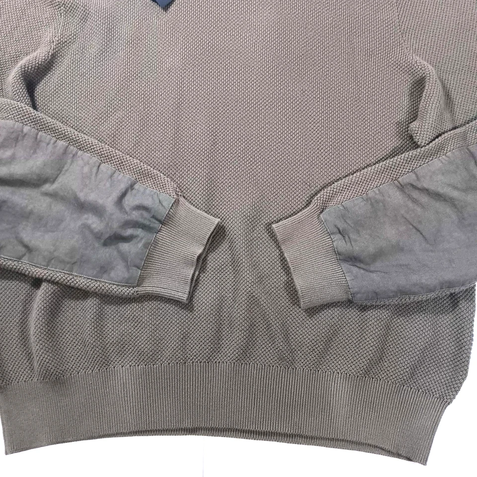 Rag & Bone Men 2XL Washed Dexter Crew Forest Green Waffle Knit Sweater, New - Image 4 of 4