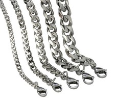 Stainless Steel Cuban Curb Chain Necklace Silver 16"-30" Men Women 3/5/7/9/11mm