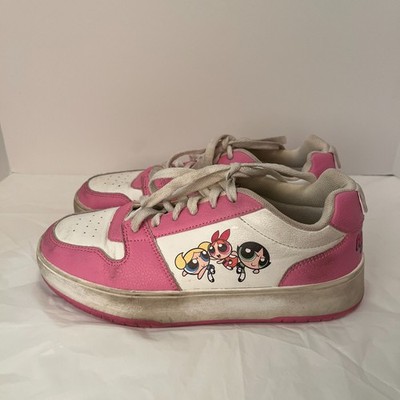 The Powerpuff Girls Cartoon Network Women's 7 Shoes Sneakers White Pink