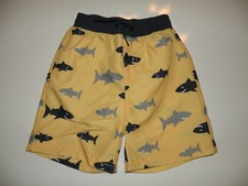 GYMBOREE UNDERWATER ADVENTURE YELLOW w/ SHARKS SWIM TRUNKS 6 12 NW