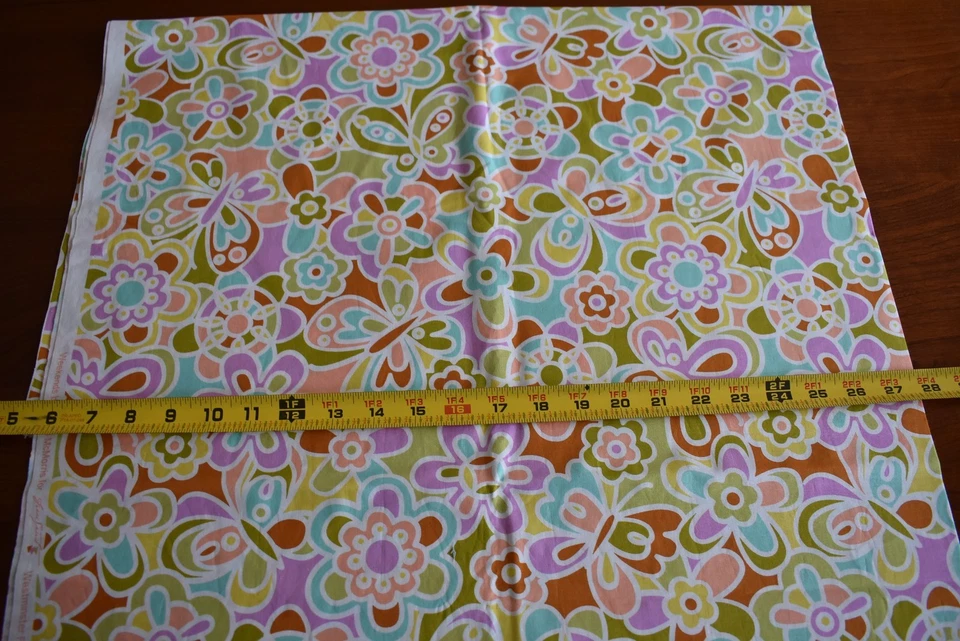 24" Long, Colorful Flowers & Butterflies Quilt Cotton/FreeSpirit/McMorris N3758 - Image 3 of 4