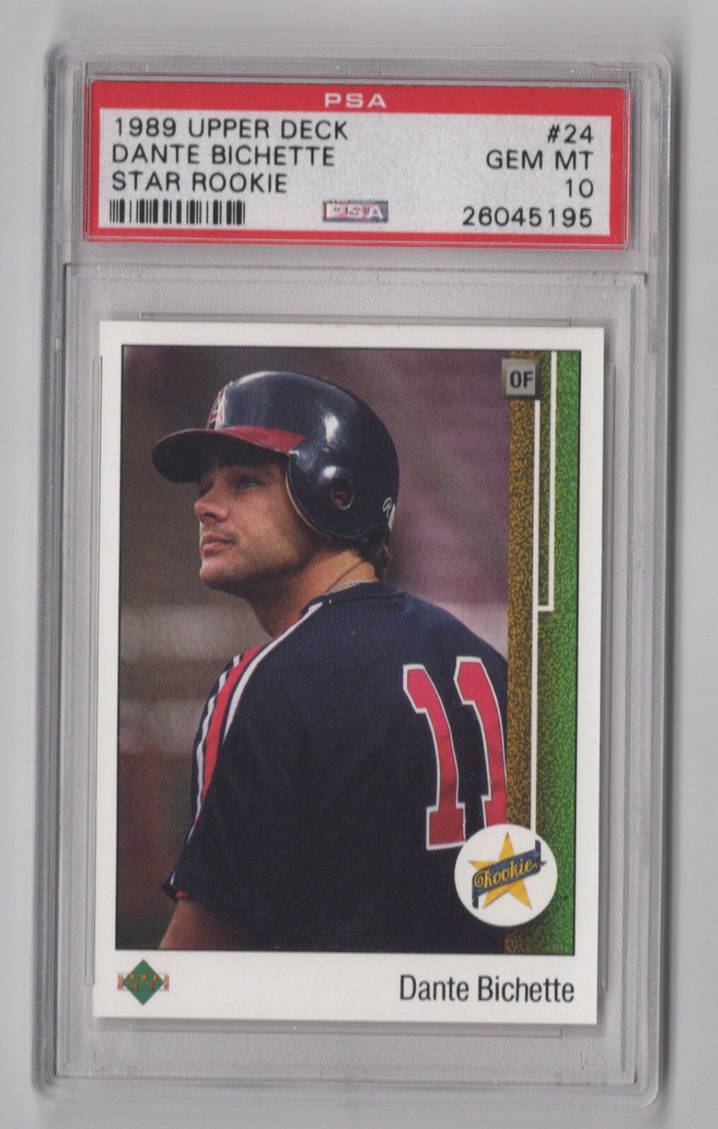 Dante Bichette 1989 Upper Deck PSA 10 Gem Mint Graded Card Star Rookie #24