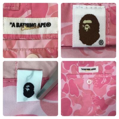 BAPE fire camo pink nylon shorts flame A Bathing Ape Size M | eBay