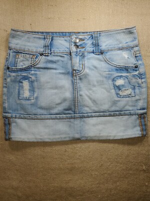 Wear It Declare It Distressed Size 1 Denim Jean Skirt